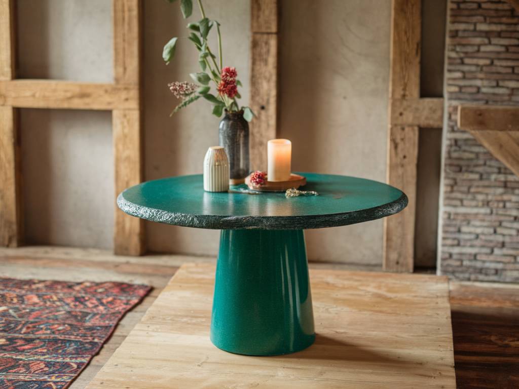 table en pierre de lave émaillée : propriétés et usages en décoration intérieure