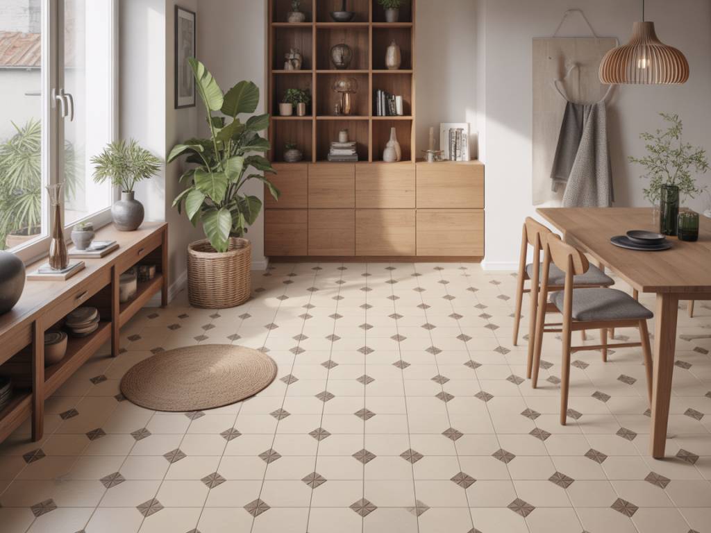 « Associer carrelage effet pierre et bois : idées déco pour un intérieur chaleureux et moderne »